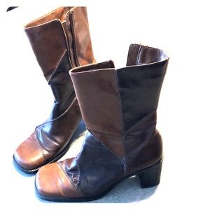 Tan/Brown Color Block Boots